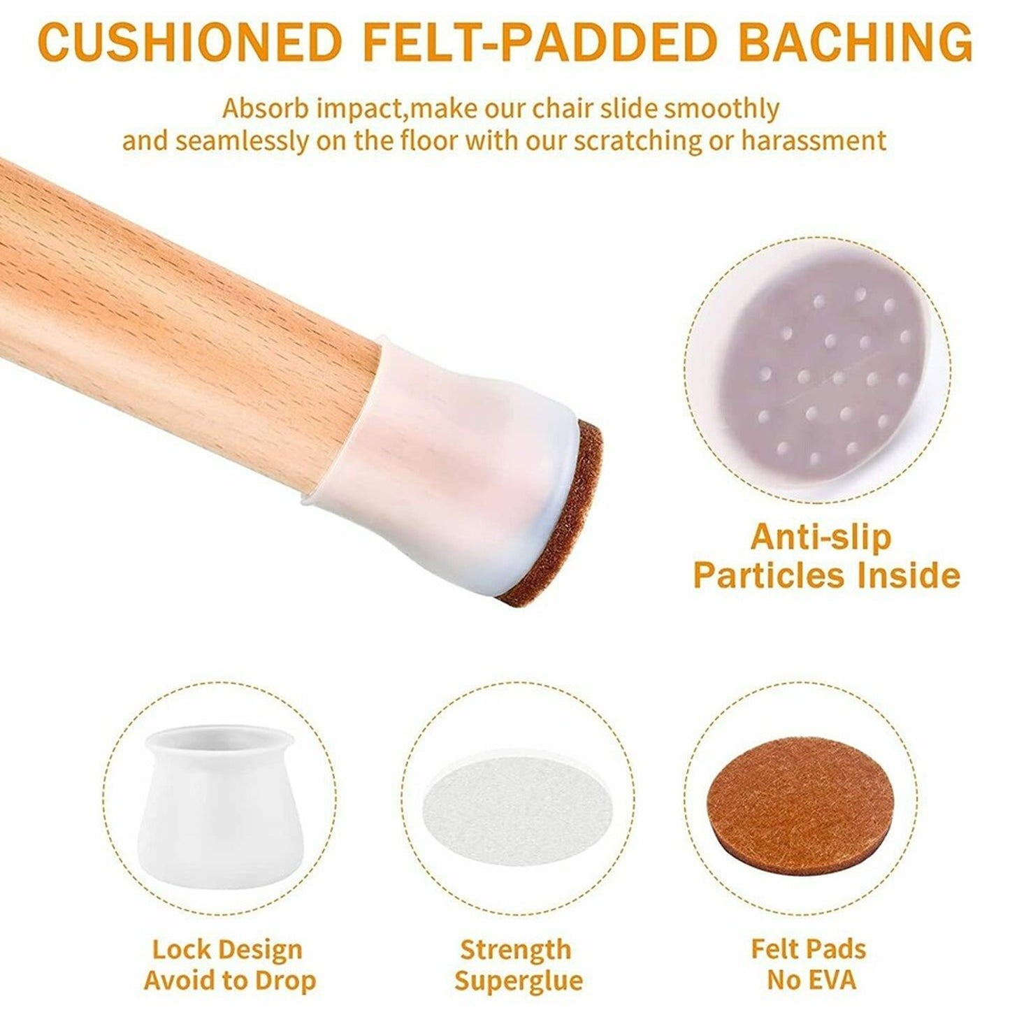 Silicone Furniture Leg Protectors - 4 Pc Set, Mixed Colours - Happy Price - Image 6