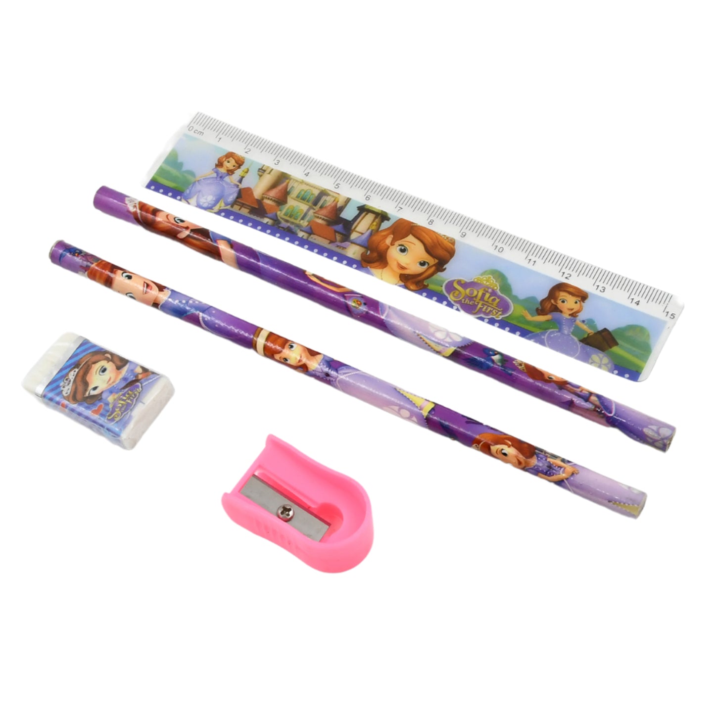 5 In 1 Mix Stationery Gift Set For Kids Stationary Set Including 2 Pencil Ruler Rubber Pencil Sharpener School Office Product Gift (5 Pcs Set) - Happy Price - Image 3