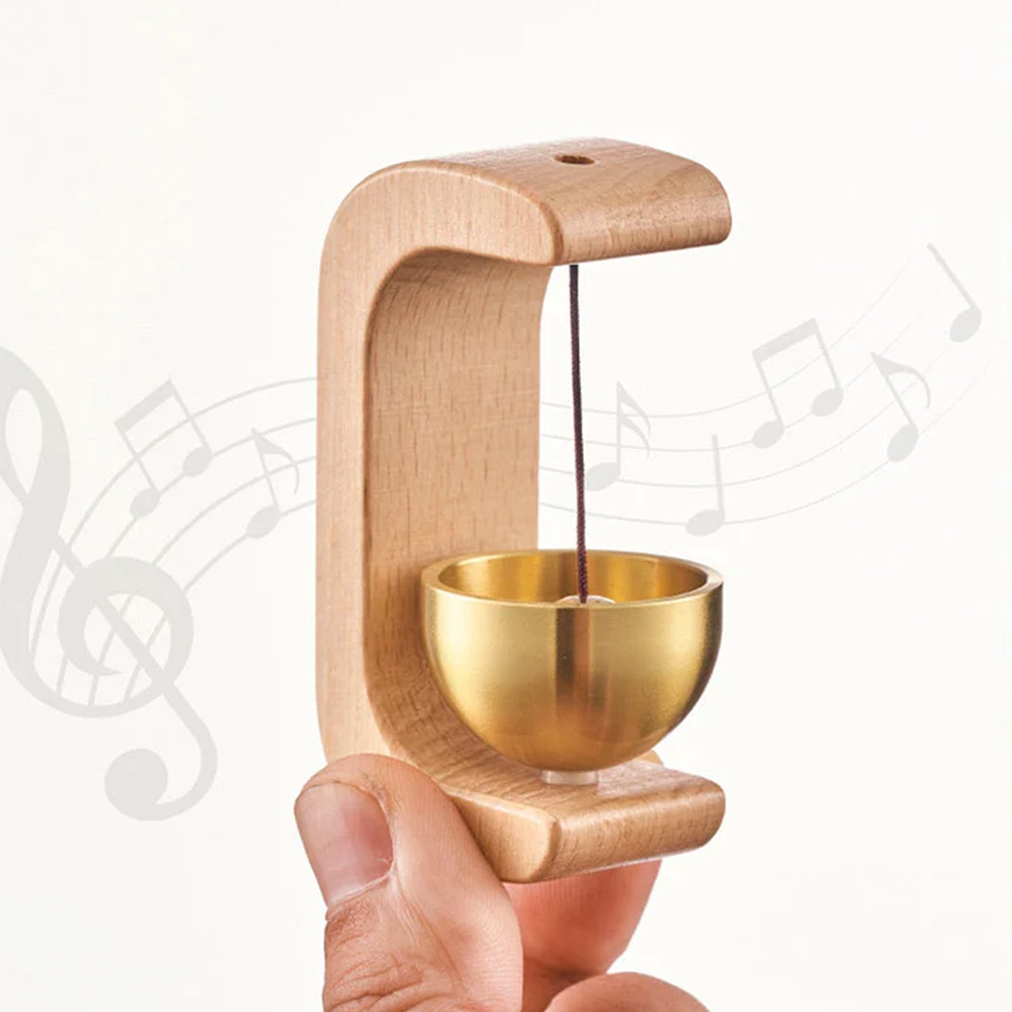 Desktop Zen Bell with Wooden Stand - Japanese Style Meditation Chime - Happy Price - Image 2