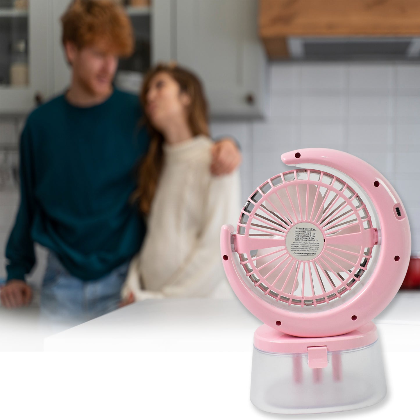 Desktop Fan - Camping Fan With Led Light Portable Humidifying Fan (1 Pc  Plug  Play Fan) - Happy Price - Image 5