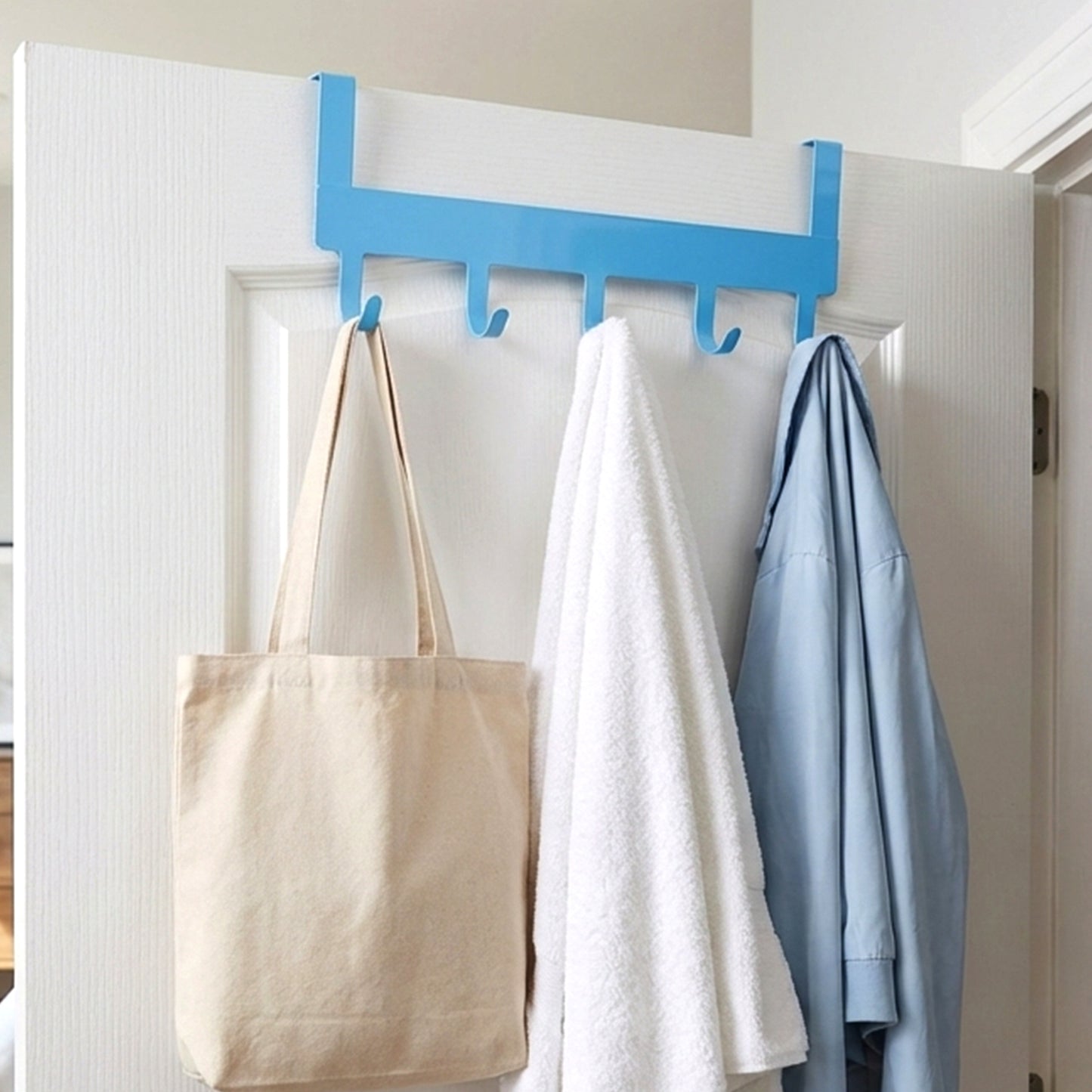 Metal Over-the-Door 5 Hook Rack (1 Pc) - Home & Office Organizer - Happy Price - Image 5