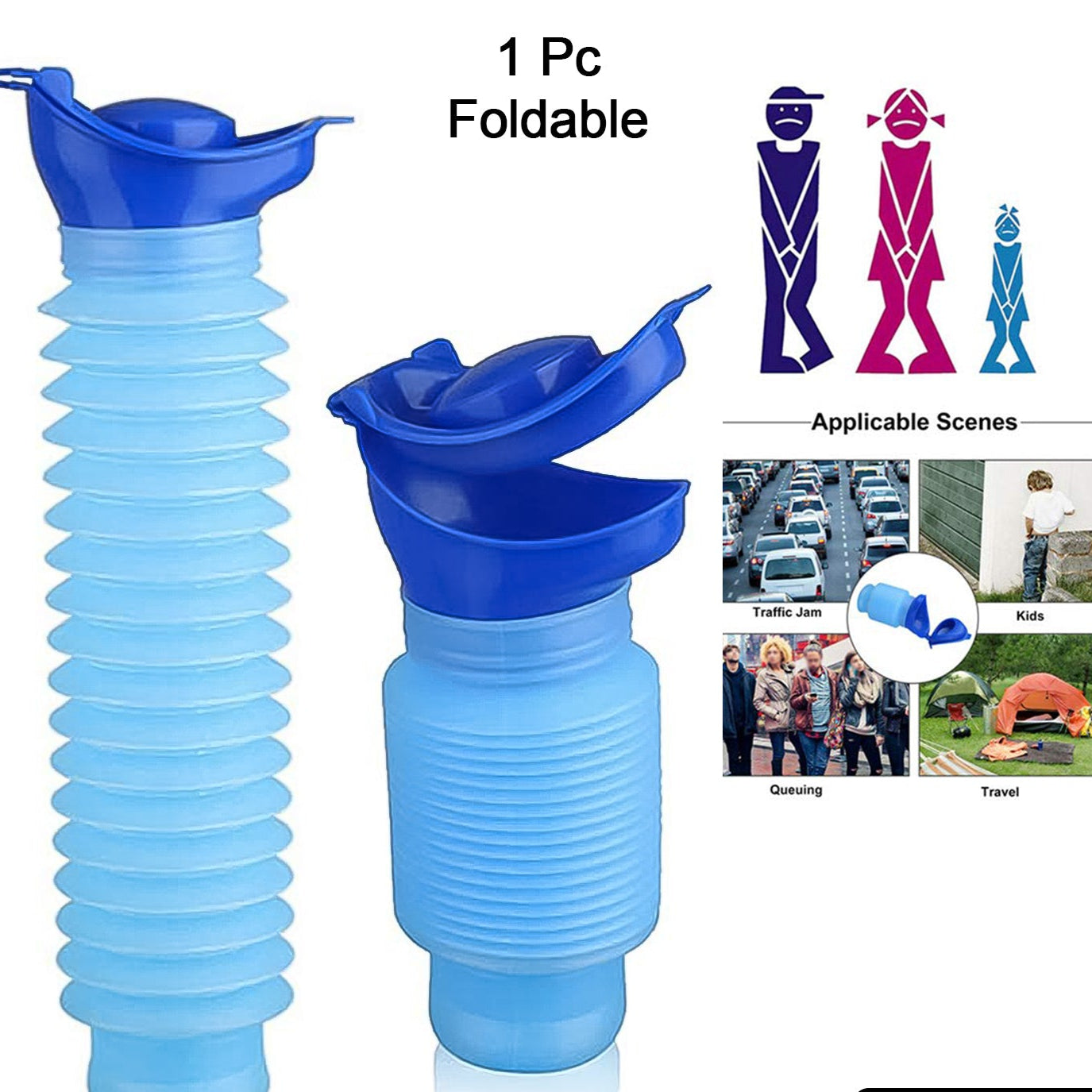 Urinal Foldable Portable Wee Bottle (750 Ml  1 Pc) - Happy Price - Image 1