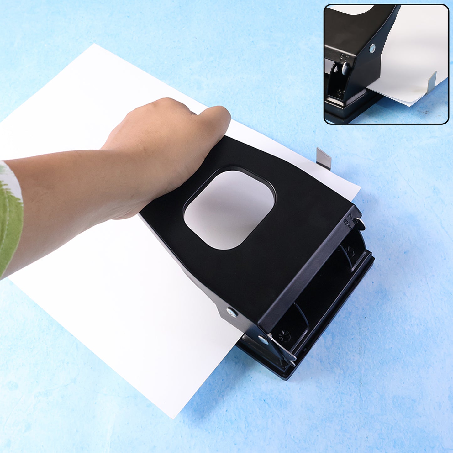 Durable Metal 2-Hole Paper Punch Machine (2 Pcs) - 30 Sheet Capacity - Happy Price - Image 3