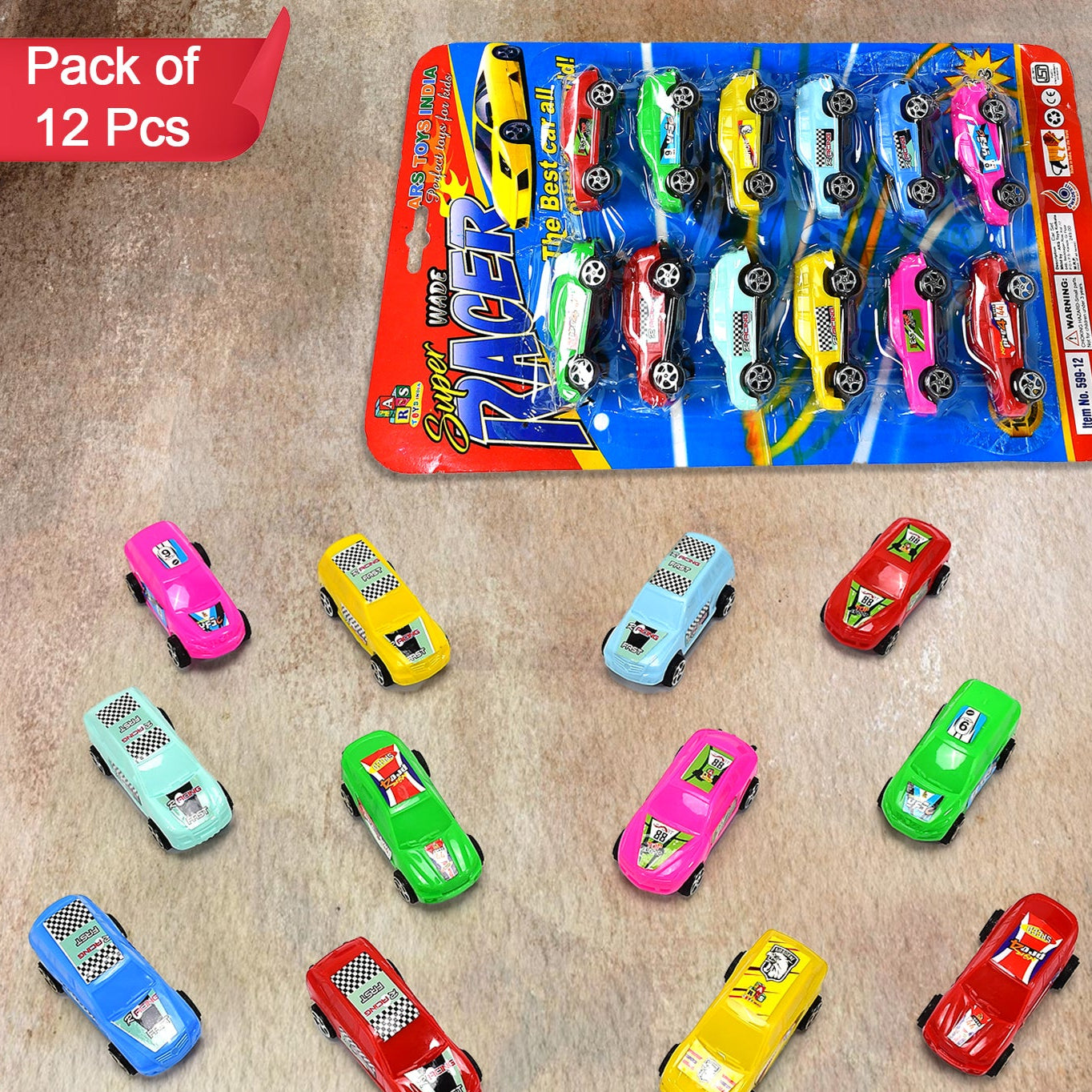 Super City Car Racer Toy For Boys And Girls Pull Push Vehicle Car (Set Of 12pcs)  (Multicolor) - Happy Price - Image 1