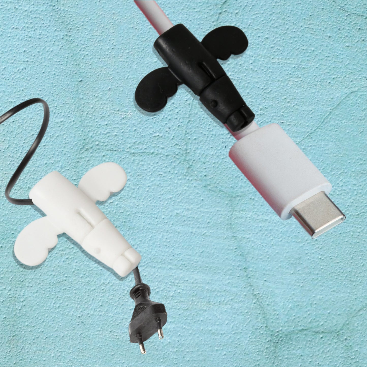 Silicone Data Cable Protector Angel Data Cable Protective Cover 2 In 1 Mobile Phone Cord Earphone Cord Saver Storage Tool - Happy Price - Image 5