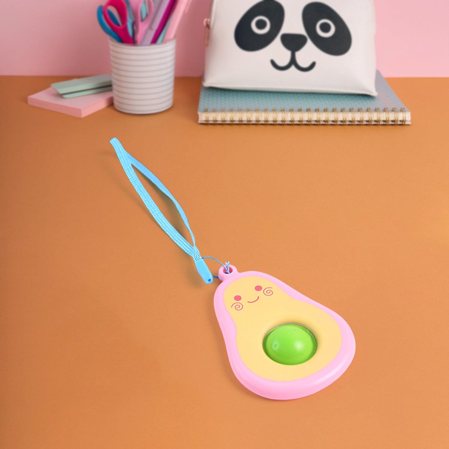 Cute Avocado-shaped Mini Push Pop Keychain Toy With Strap (1 Pc) - Happy Price - Image 5
