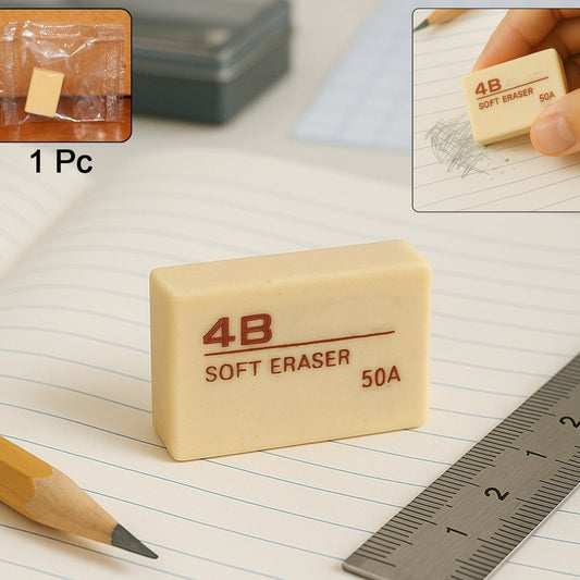 Premium 4B Soft Eraser - 1 Piece for Pencils & Sketches - Happy Price - Image 1