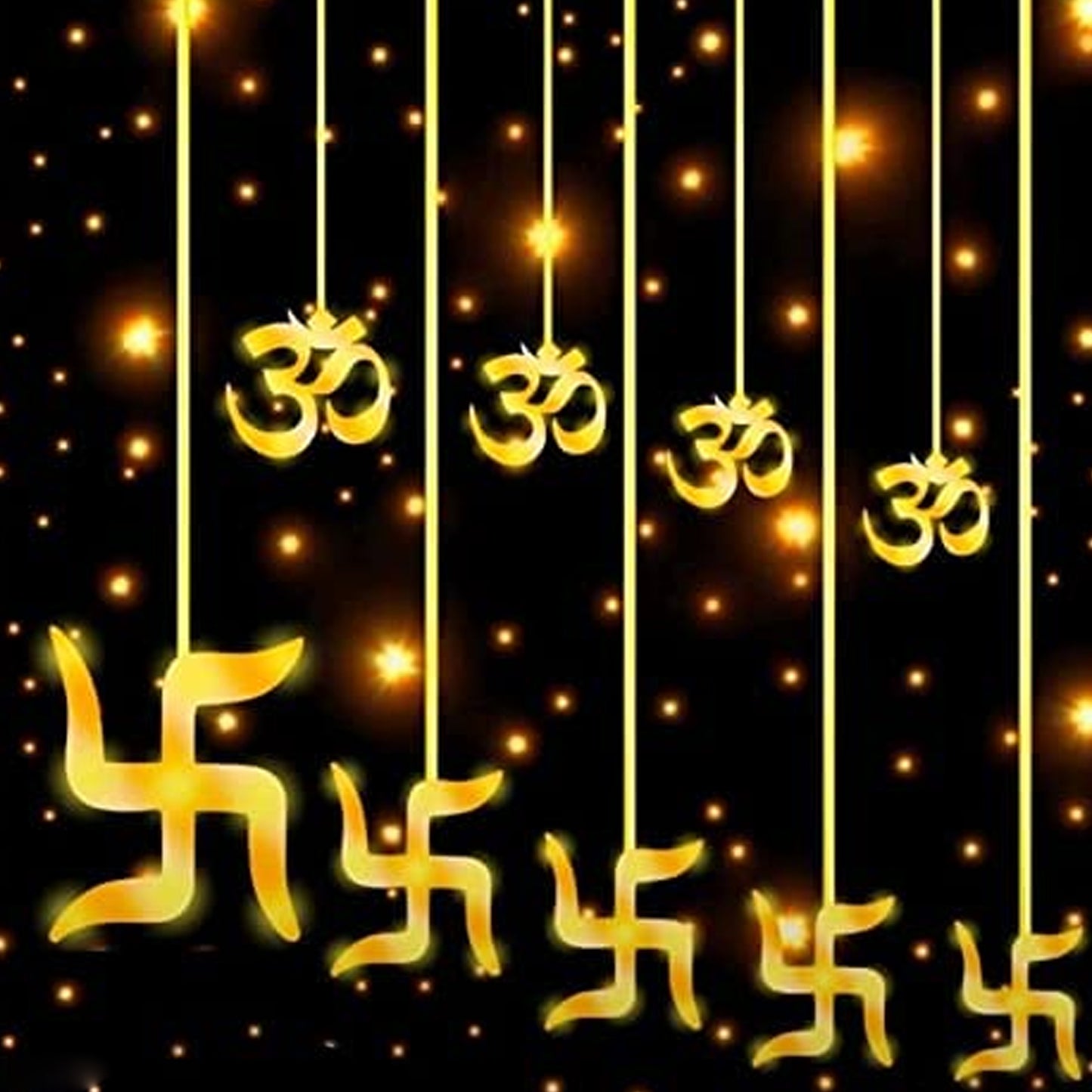Swastik Om Curtain Decorative Lights String Lights With 12 Hanging Props138 Led Diwali Decoration Items For Home Decor Night Light Room Lights For Bedroom Balcony Decor. - Happy Price - Image 2