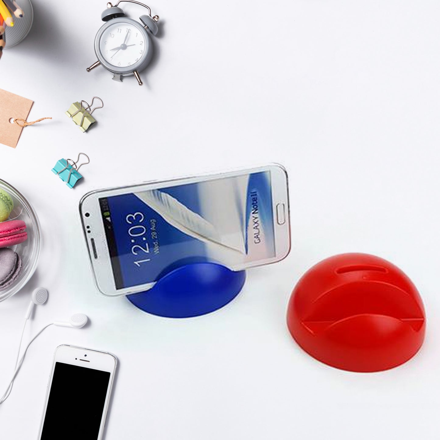 2in1 Abs Plastic Phone Holder Phone Stand With Coin Bank (1 Pc) - Happy Price - Image 4