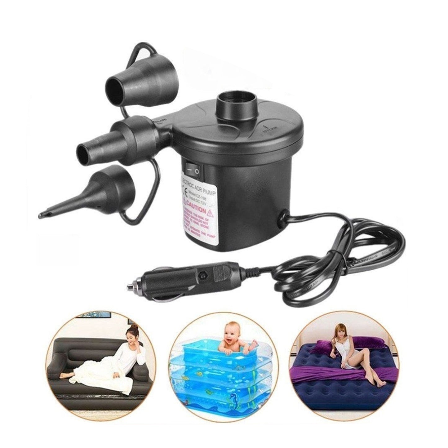 a Multi-purpose Electric Air Pump Without Valve Adaptors For Quickly Inflatesdeflates Sofa Bed Swimming Pool Tubes Toys Air Bags - Happy Price - Image 3