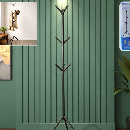 Metal Floor Standing Coat Rack with Multiple Hooks - 1 Pc Stand - Happy Price - Image 1