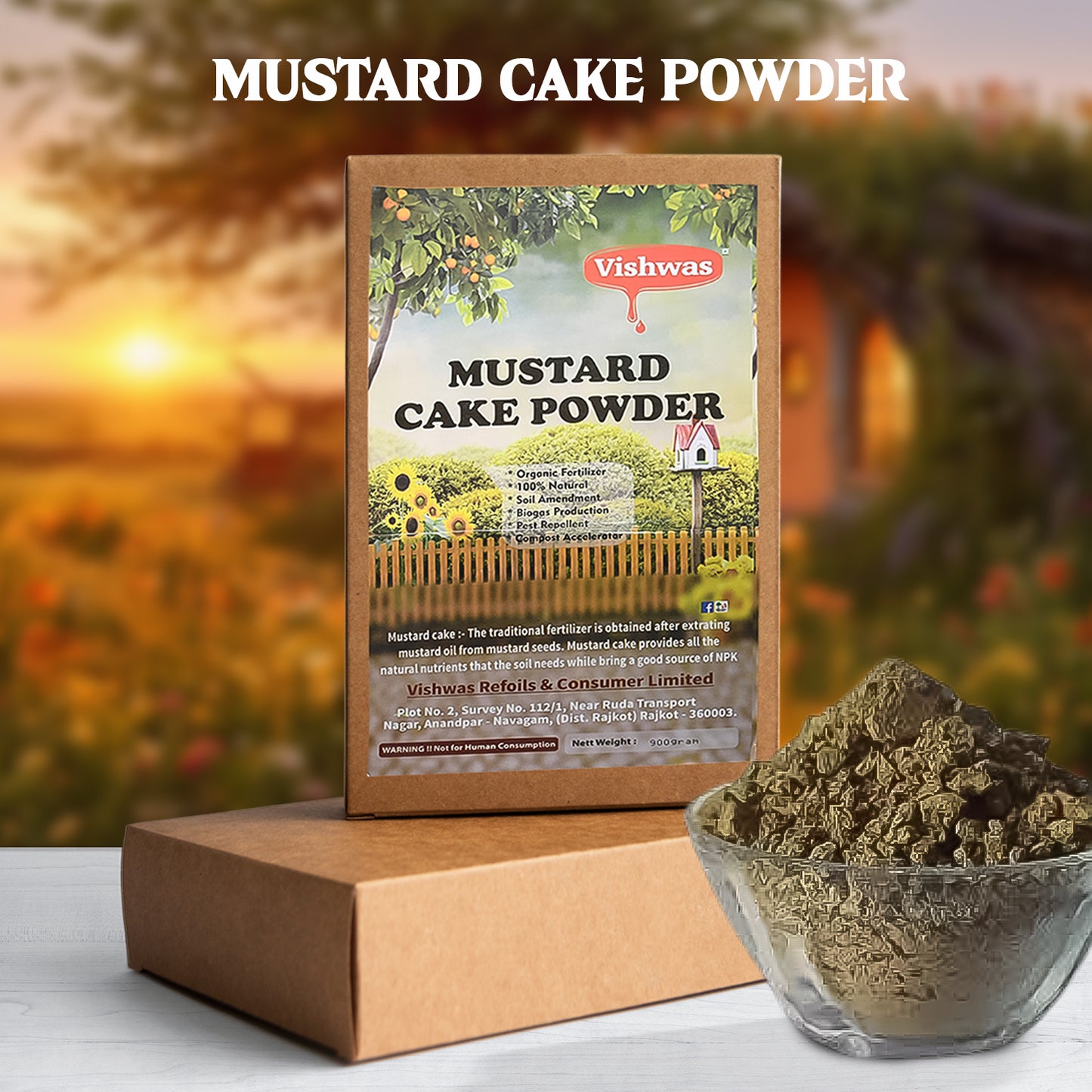 Mustard Cake Fertilizer For Plants 900gm - Happy Price - Image 2