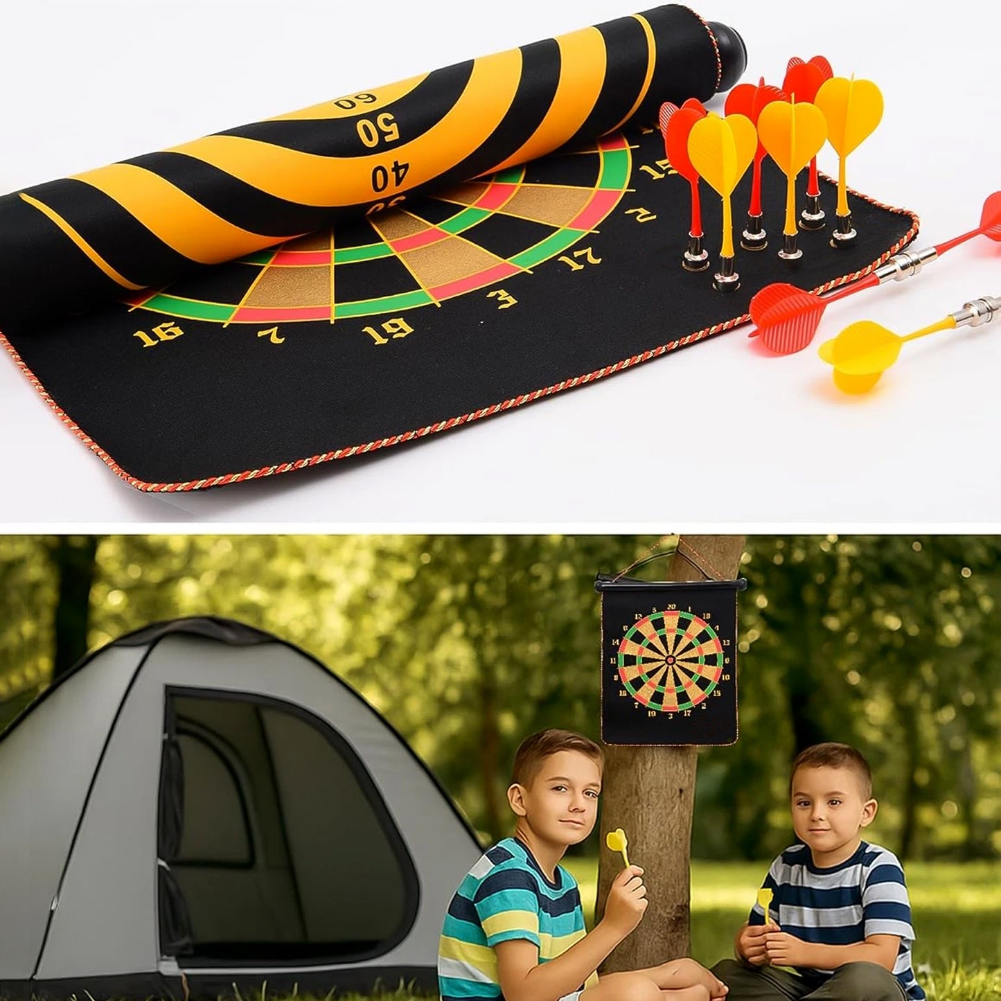 12-Inch Magnetic Roll-Up Dartboard Game Set with 4 Darts - Happy Price - Image 7