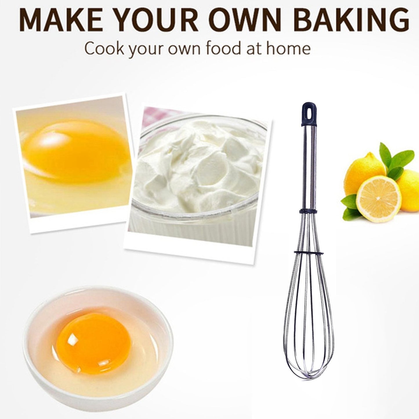 Stainless Steel Wire Whiskballoon Whiskegg Frother Milk  Egg Beater (8 Inch) - Happy Price - Image 2