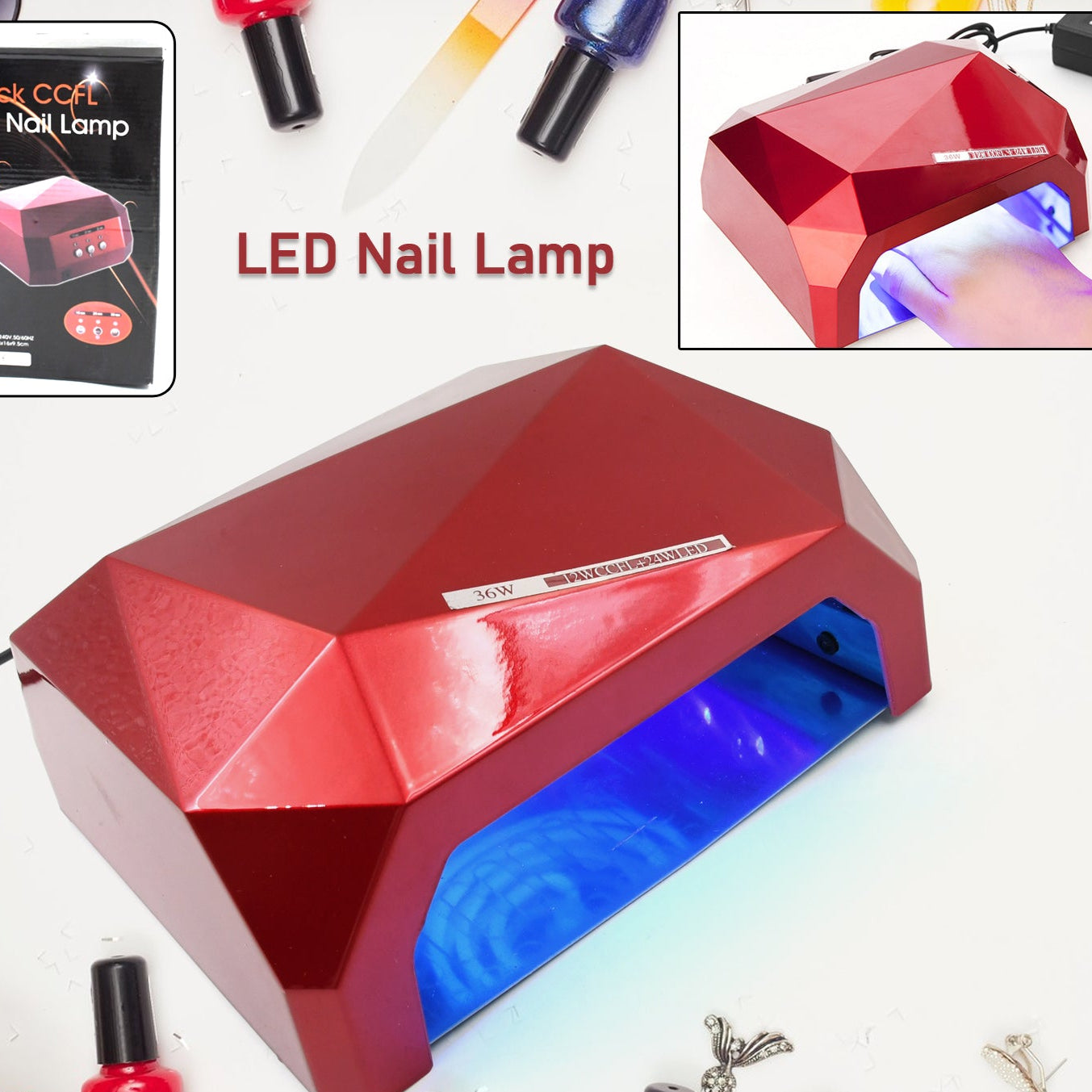 36w Led Nail Dryer Curing Nail Polish Uv Gel Diamond Shaped Nail Dryers (1 Pc) - Happy Price - Image 1
