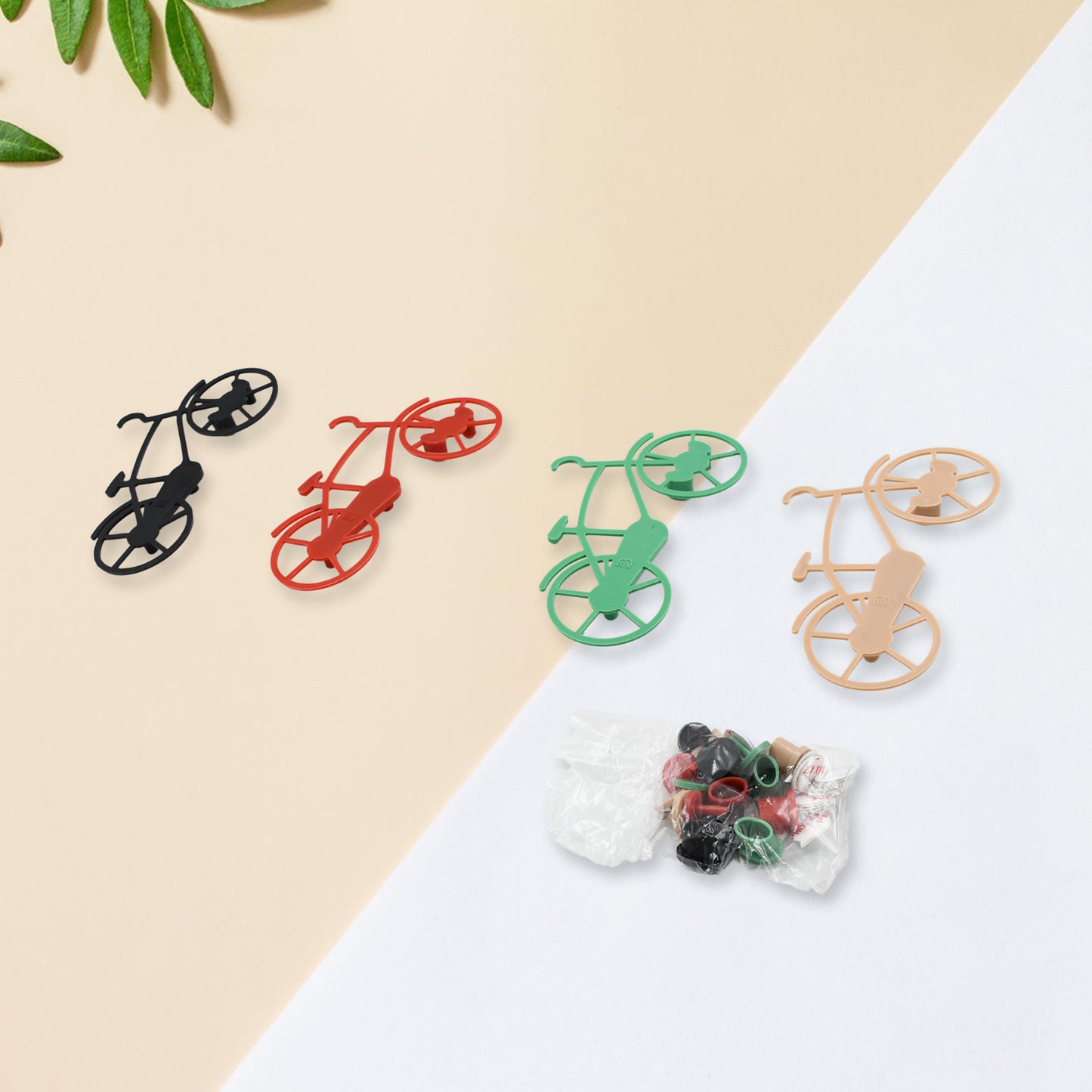Bicycle Shape Key Chain Holder And Wall Mount Bike Hook Key Holders Plastic Key Holder For Home Office (Pack Of 4) - Happy Price - Image 2