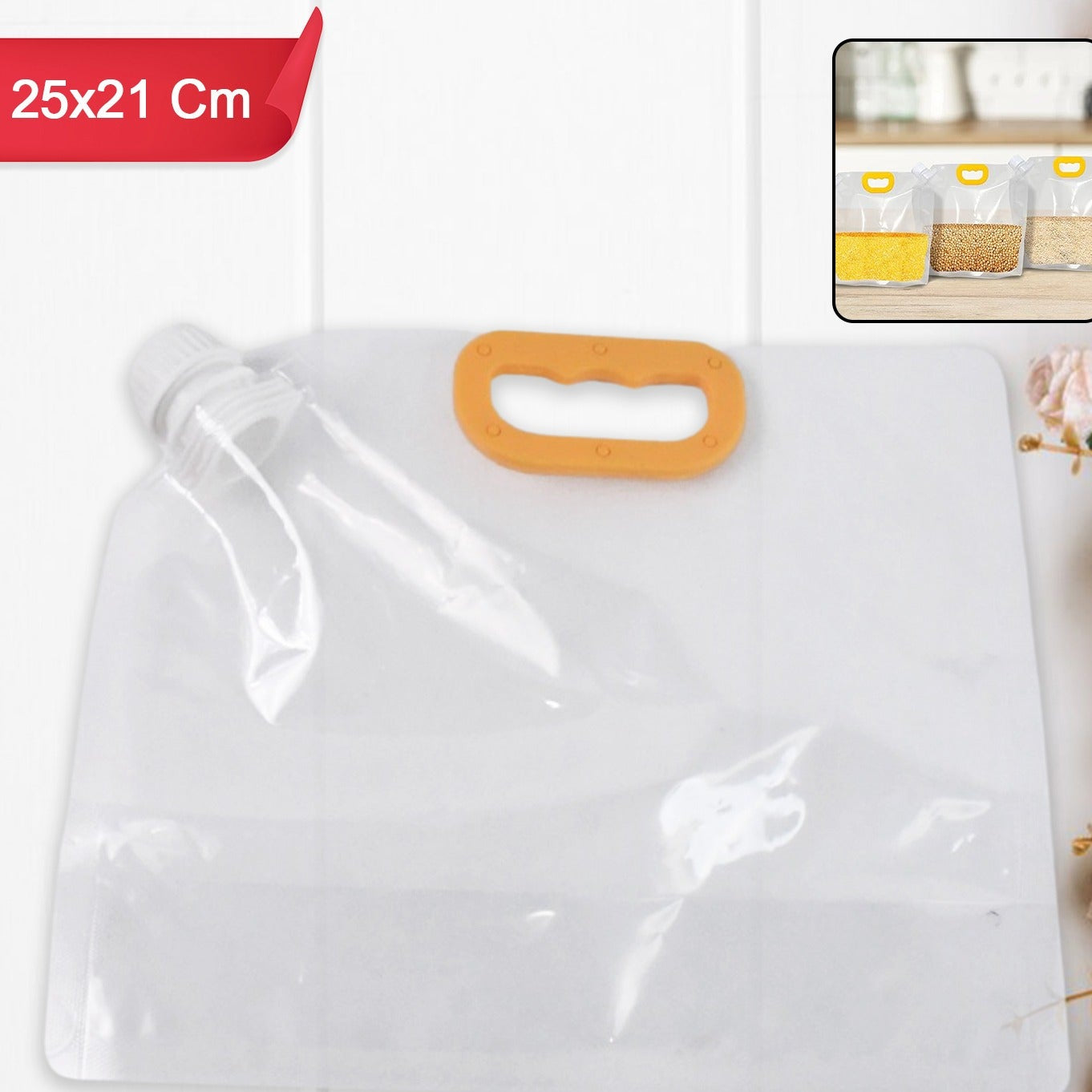 Airtight Food Storage Bag for Refrigerator & Kitchen - 25x21 cm, 1 Pc - Happy Price - Image 1