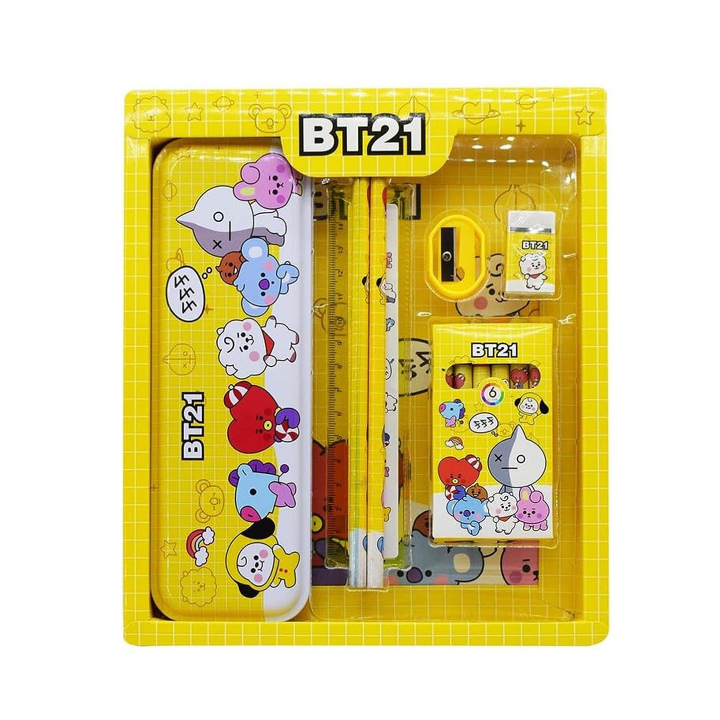 Stationery Kit For Kids - Stationery Set Includes Metal Pencil Box Sharpener Pencil And Eraser Set School Supply Set Birthday Return Gift For Kids Boys Girls (12 Pc Set) - Happy Price - Image 4