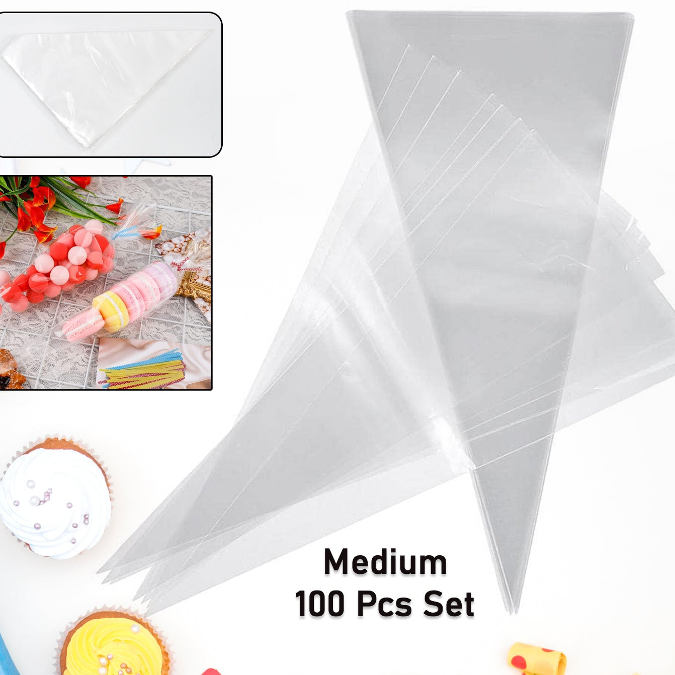 Disposable Piping Bags - 100 Pcs Set for Baking & Decorating - Happy Price - Image 1