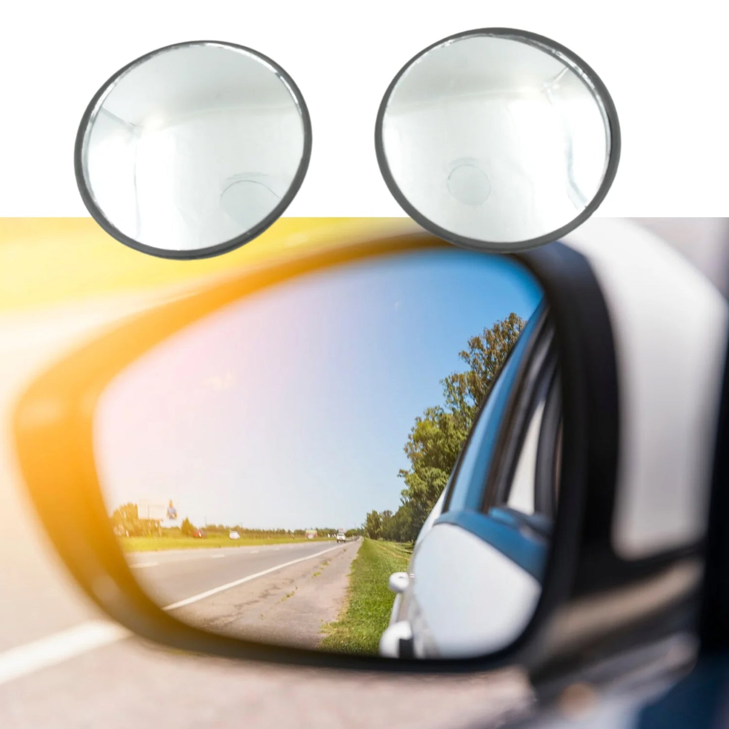 Car Blind Spot Side Mirror Round Hd Glass Blindspot Mirror Convex Rear View Mirrorcar Mirror Accessories Suitable To All Cars Frameless Design (2 Pcs Set) - Happy Price - Image 4