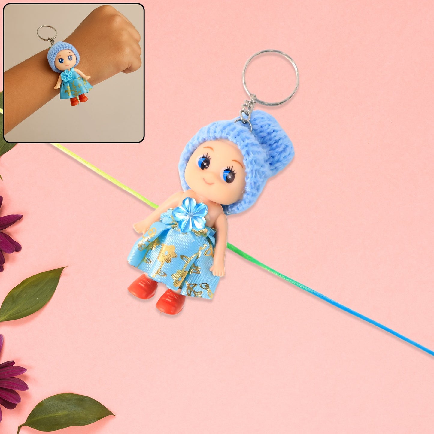 Multifunction Doll Rakhi For Kids  Cute Soft Toy Rakhi With Keychain Use  Decorative Fancy Rakhi Cum Keyring For Boys  Girls - Happy Price - Image 1