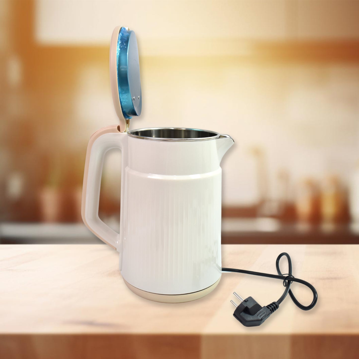 Double Wall Stainless Steel Electric Cordless Tea Kettle (1500w  2.3 Ltr.) - Happy Price - Image 2