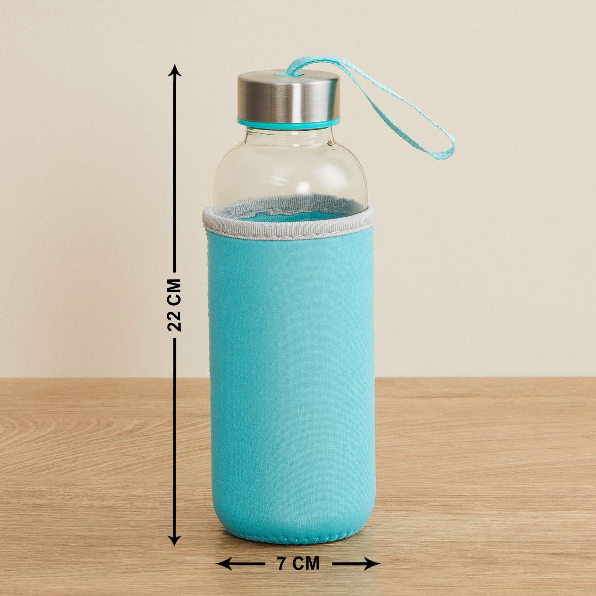 Glass Water Bottle with Protective Cover - 500 ML - Happy Price - Image 3