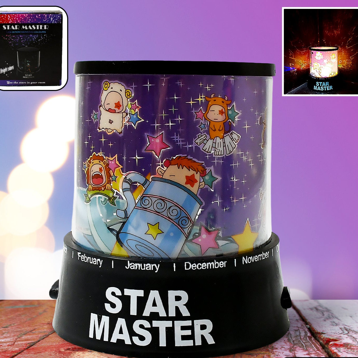 Led Projector Night Light Amazing Lamp 3 Battery Operated Lamps Rotation With The Music Function Master For Kids Bedroom Home Decoration Nightromantic Gift (Battery Not Included  1 Pc) - Happy Price - Image 1