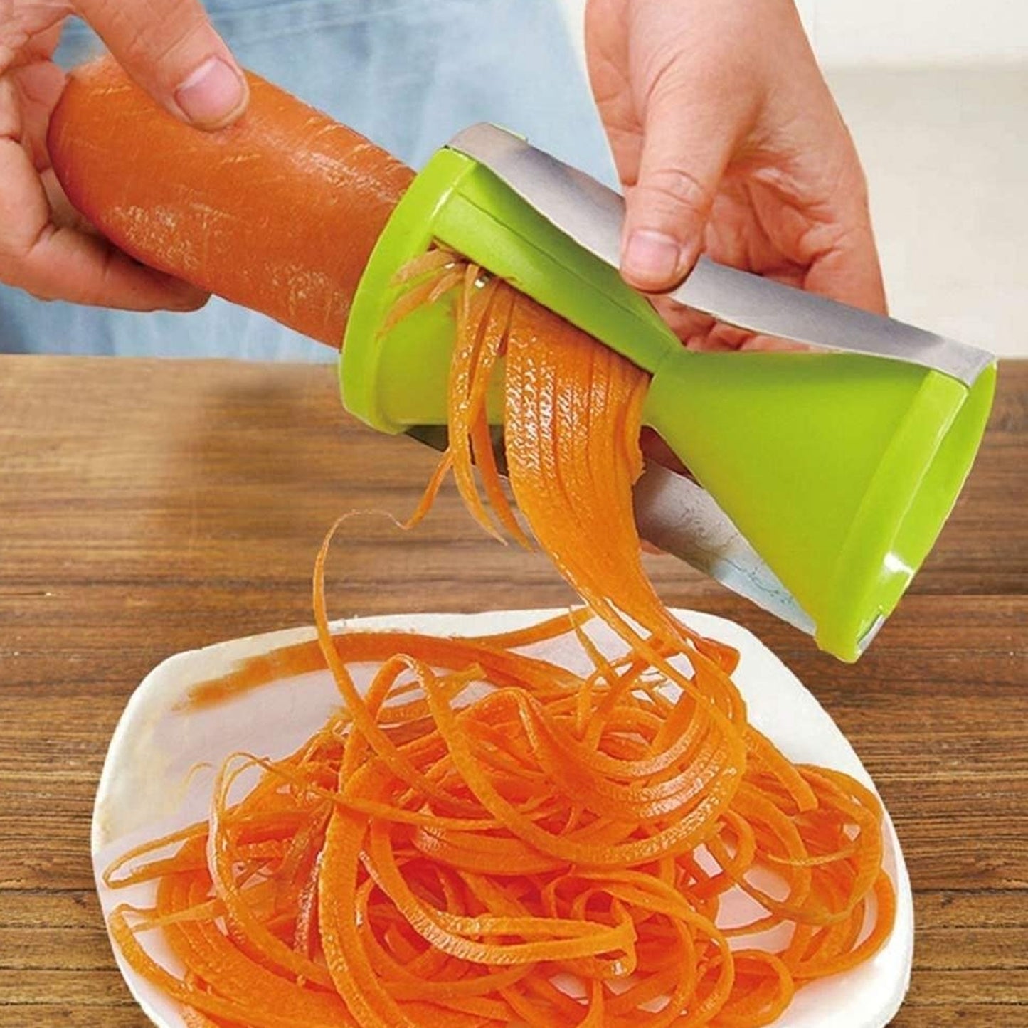 Portable Spiralizer Vegetable Slicer Handheld Spiralizer Peeler Stainless Steel Spiral Slicer For Salad Vegetables Fruit Slicer - Happy Price - Image 2