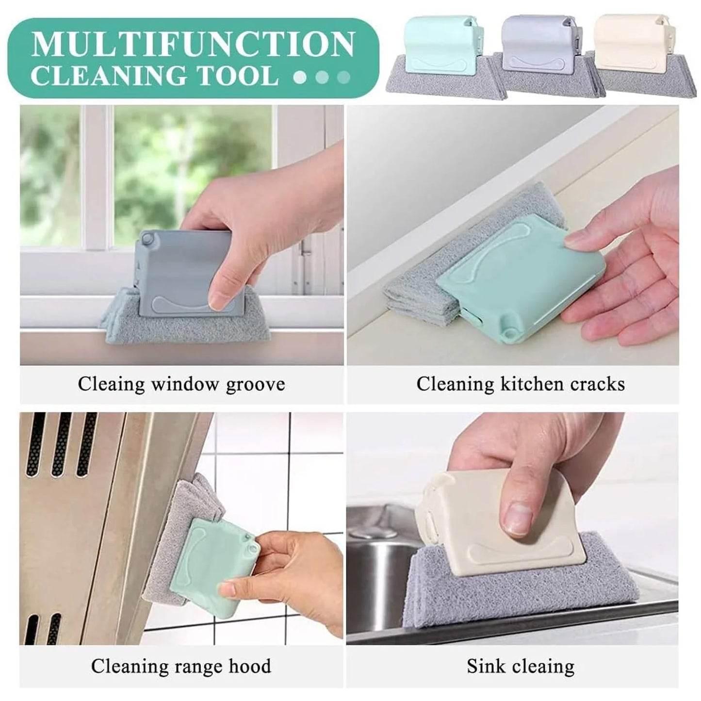 2 Pc Home Surface Cleaning Tool Set with Sponge Scrubber & Microfiber Brush - Happy Price - Image 5