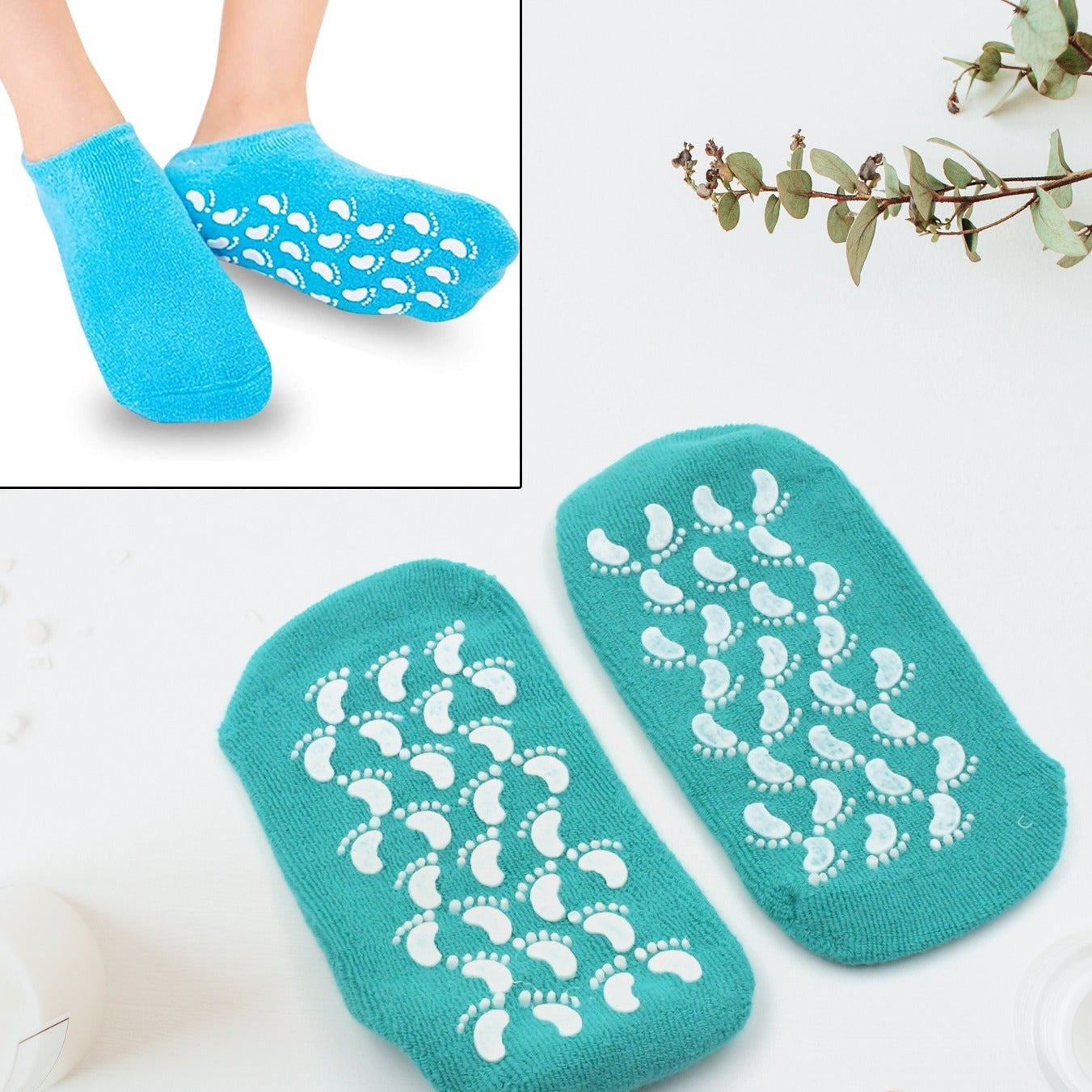 0520 Gel Socks Soft Socks For Repairing And Softening Dry Cracked Feet Skins Comfortable Socks (1 Pair)
