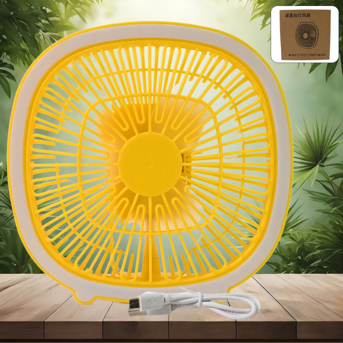 Usb Portable Mini Desk Fan With Light (1 Pc) - Happy Price - Image 2