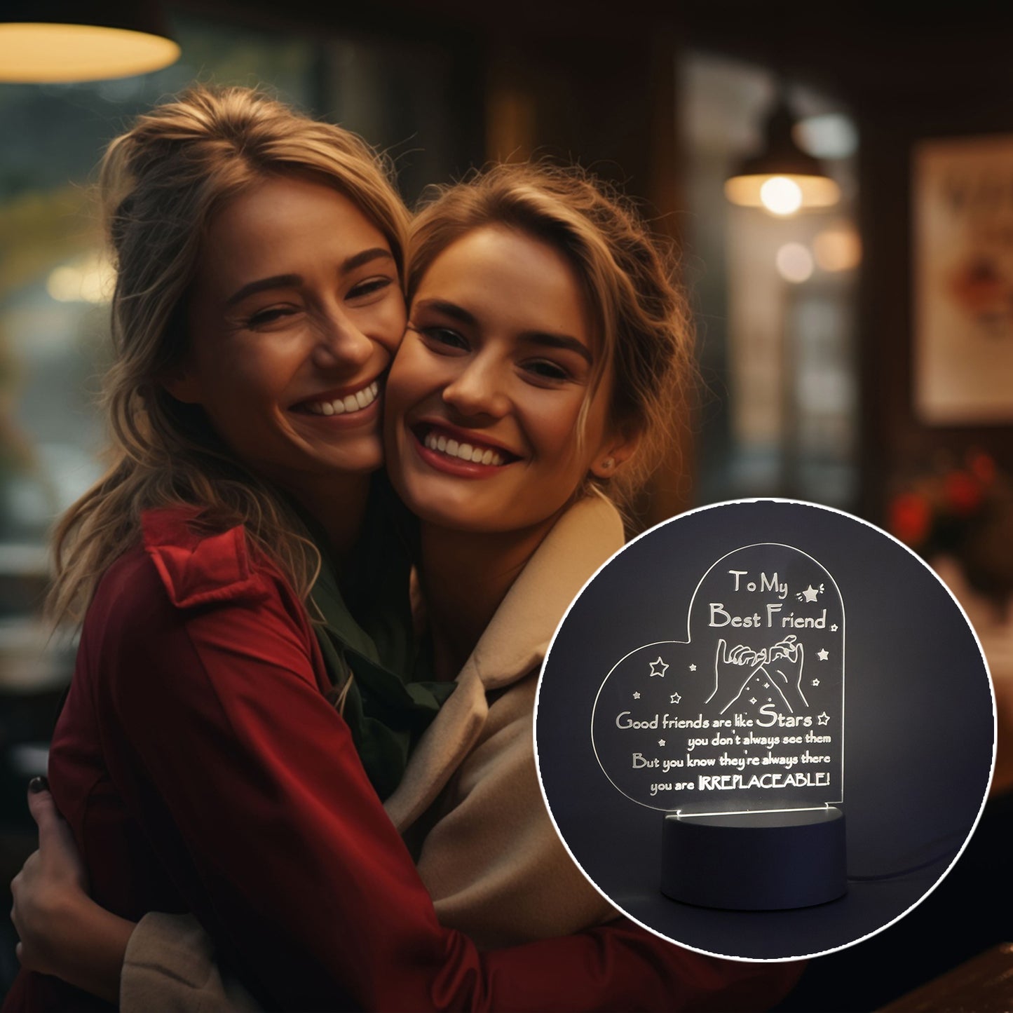 Heart Shape 3D LED Acrylic Night Lamp - Friendship Gift (1 Pc) - Happy Price - Image 4