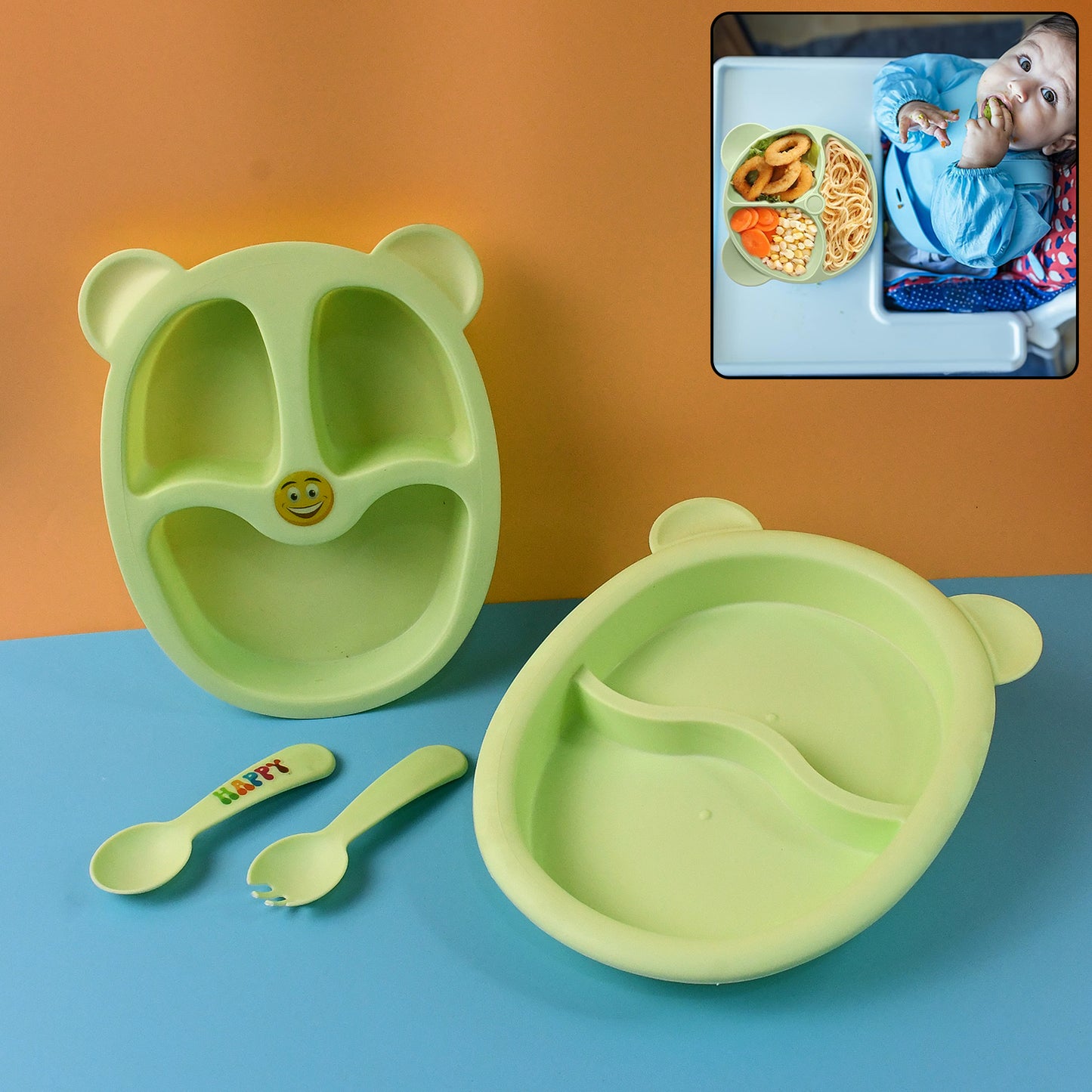 Premium 4-piece Kids Mealtime Feeding Set - Happy Price - Image 3