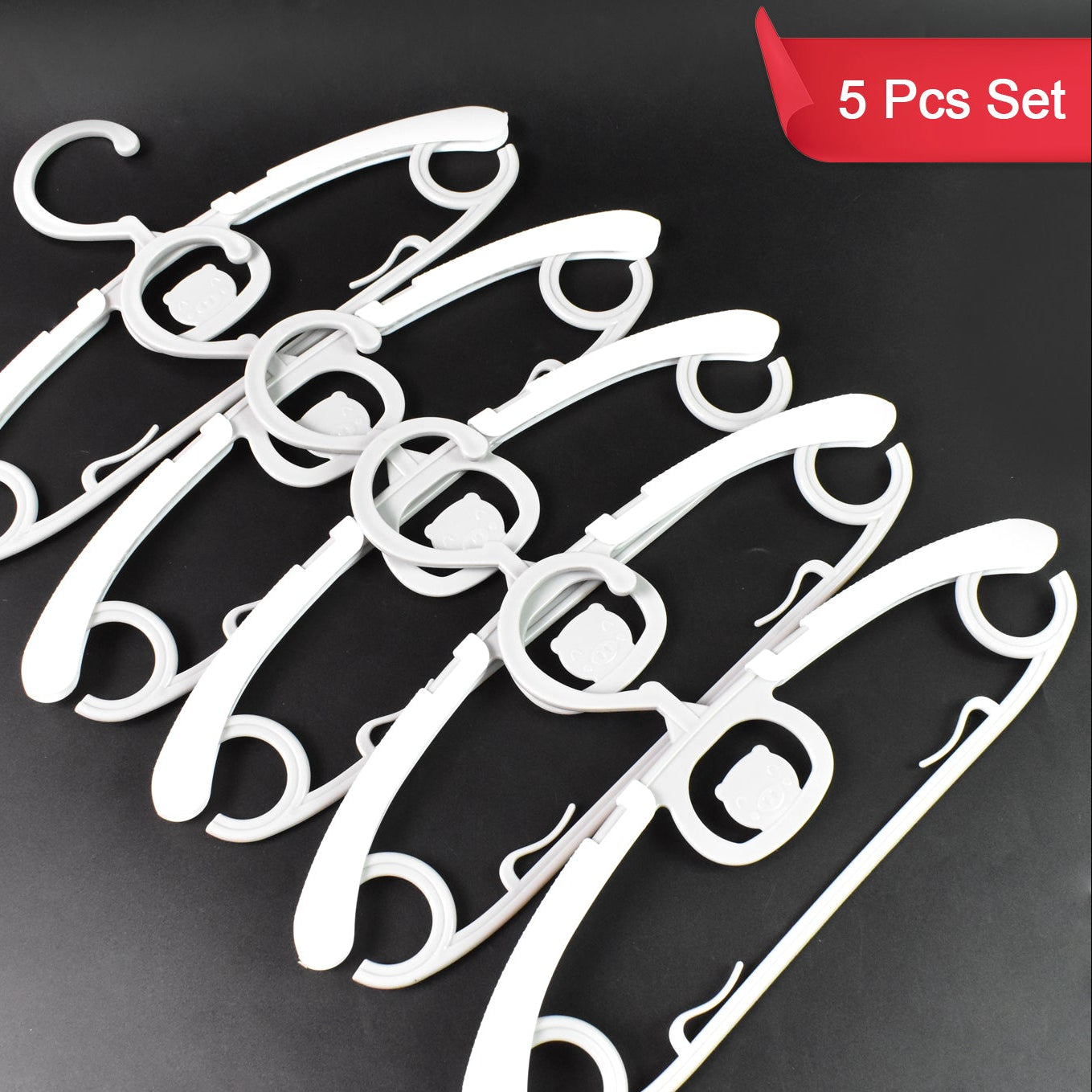 Large Dress Hanger Plastic Adjustable Cloth Hanger (5 Pcs Set) - Happy Price - Image 1