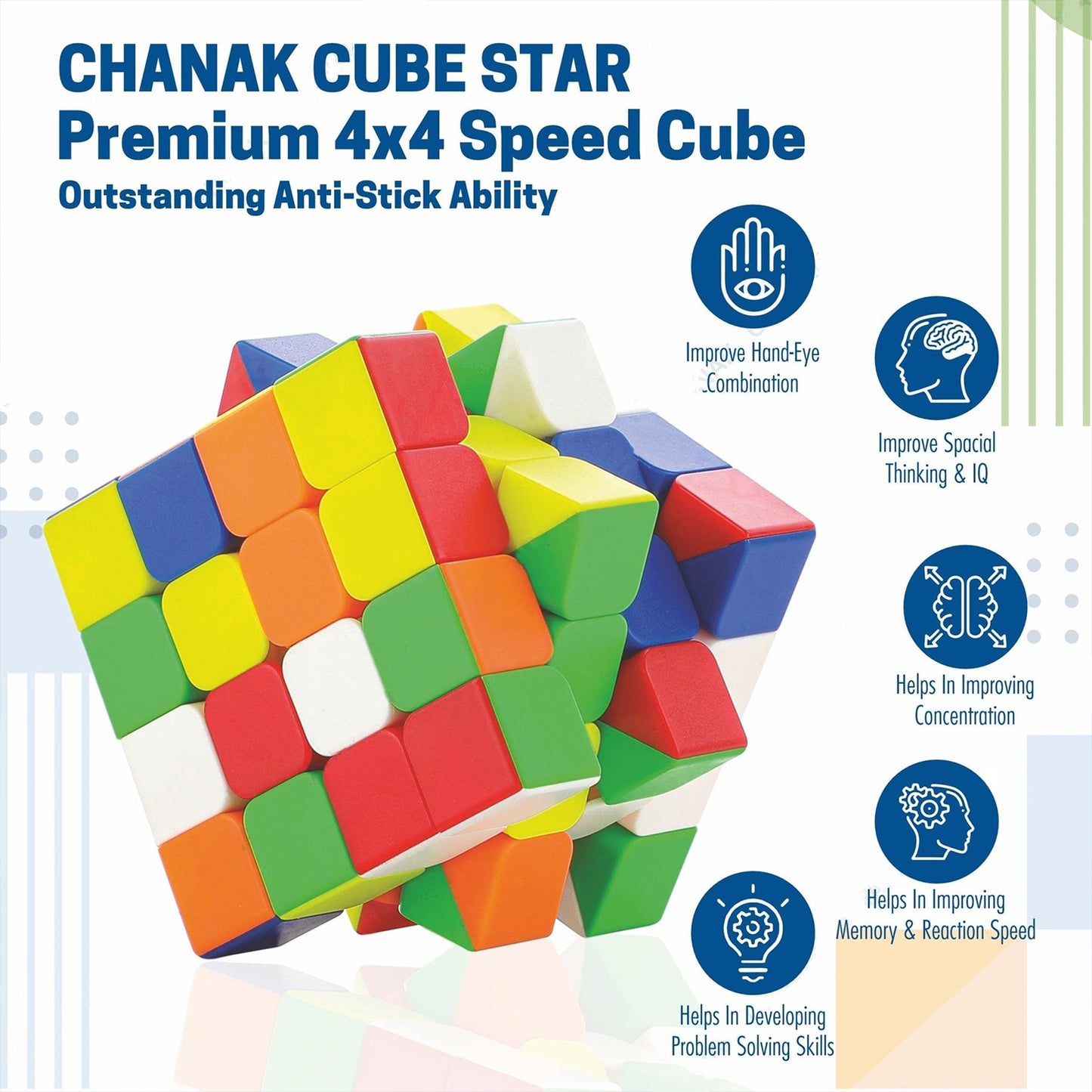Small Puzzles Cubes 444 High Speed Sticker Less Magic Cube Game Kids And Professionals Magic Cube Puzzle Toy Pack Of 1 8+ Years - Happy Price - Image 3