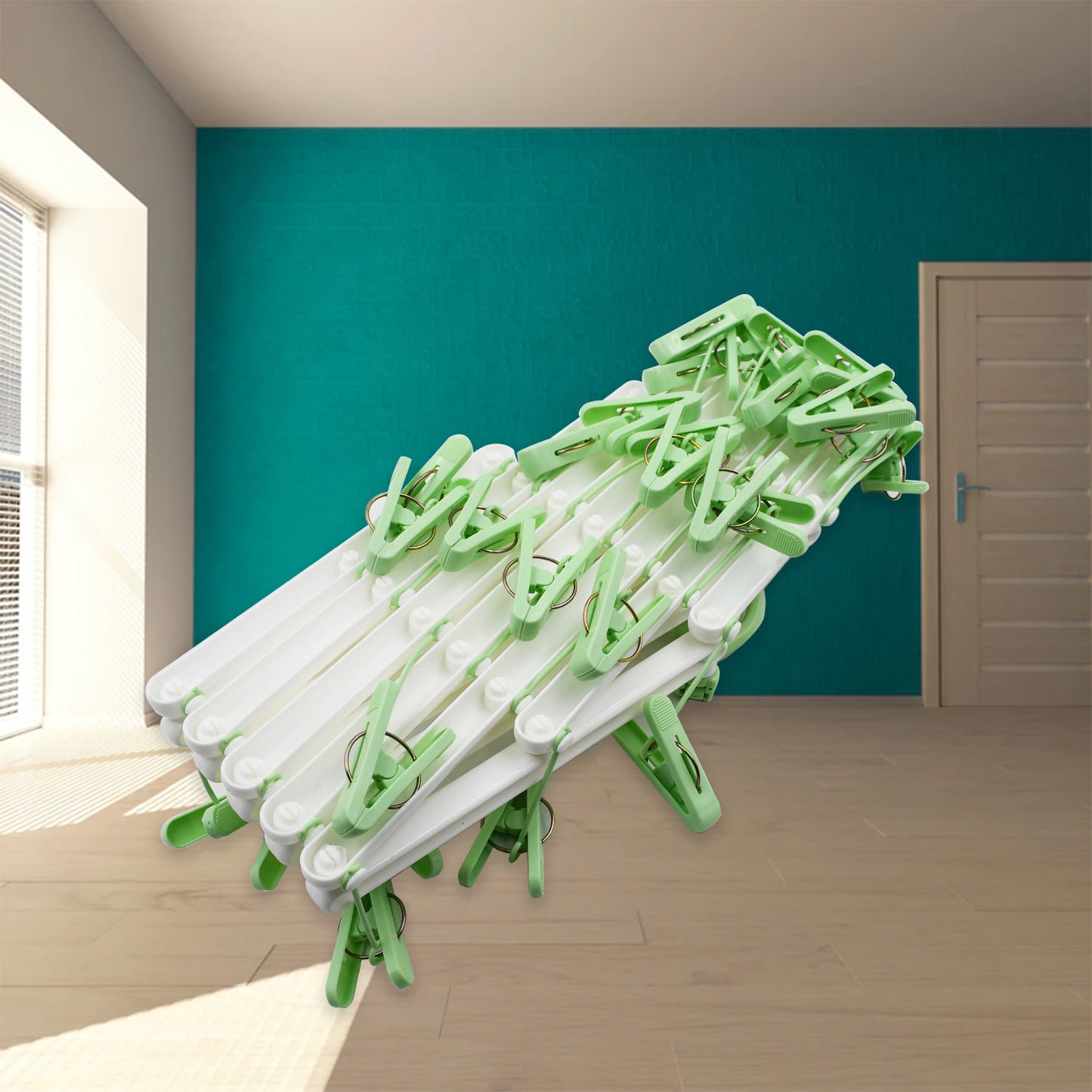 Big Adjustable Clothes Hanger Windproof Tumble Dryer Extendable Socks Washing Liner Plastic Drying Rack Sock Hanger Foldable Hanger Underwear Dryer With 29 Clips - Happy Price - Image 7