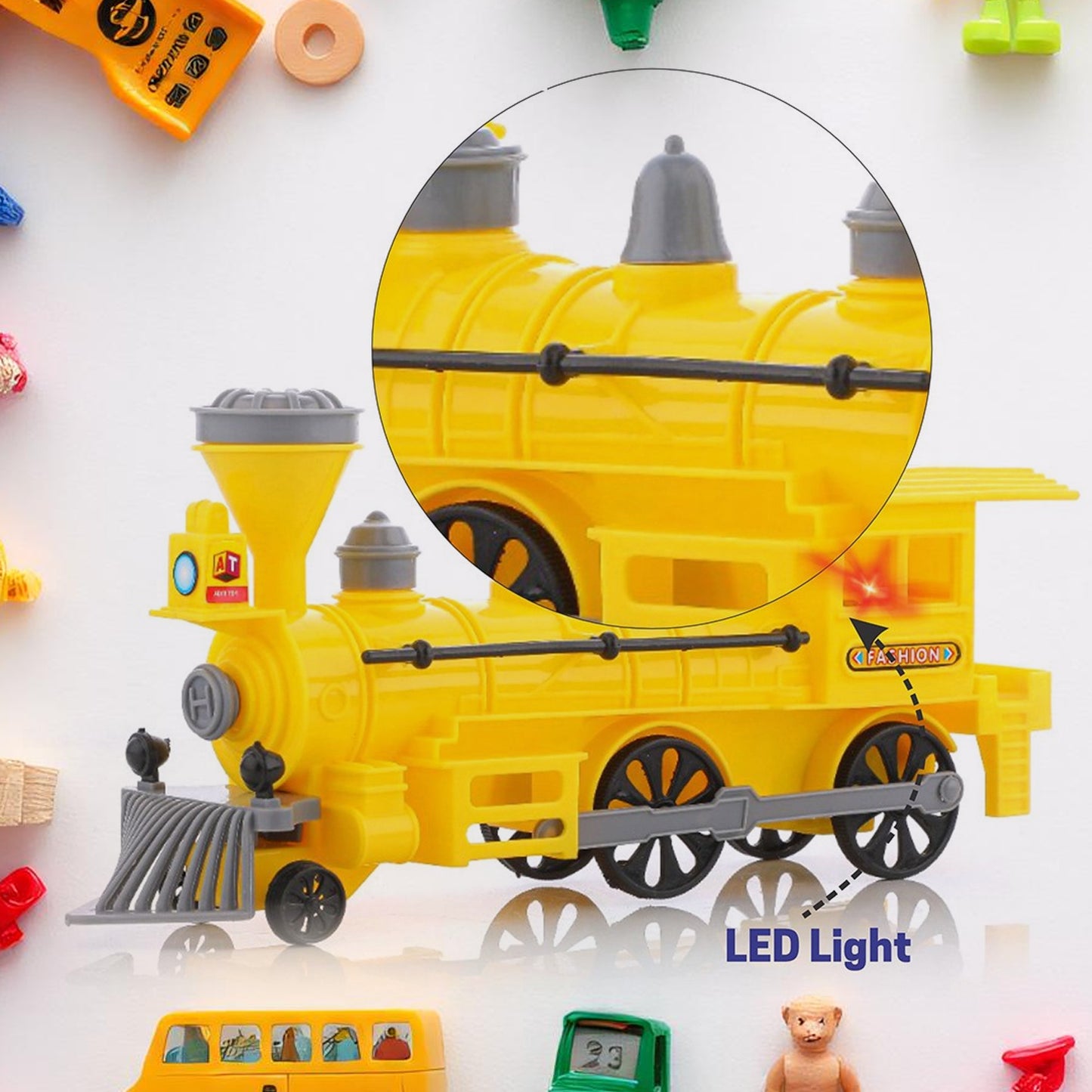 Pull And Go Train With Light Plastic String Pull Back Train (1 Pc  Mix Color) - Happy Price - Image 4