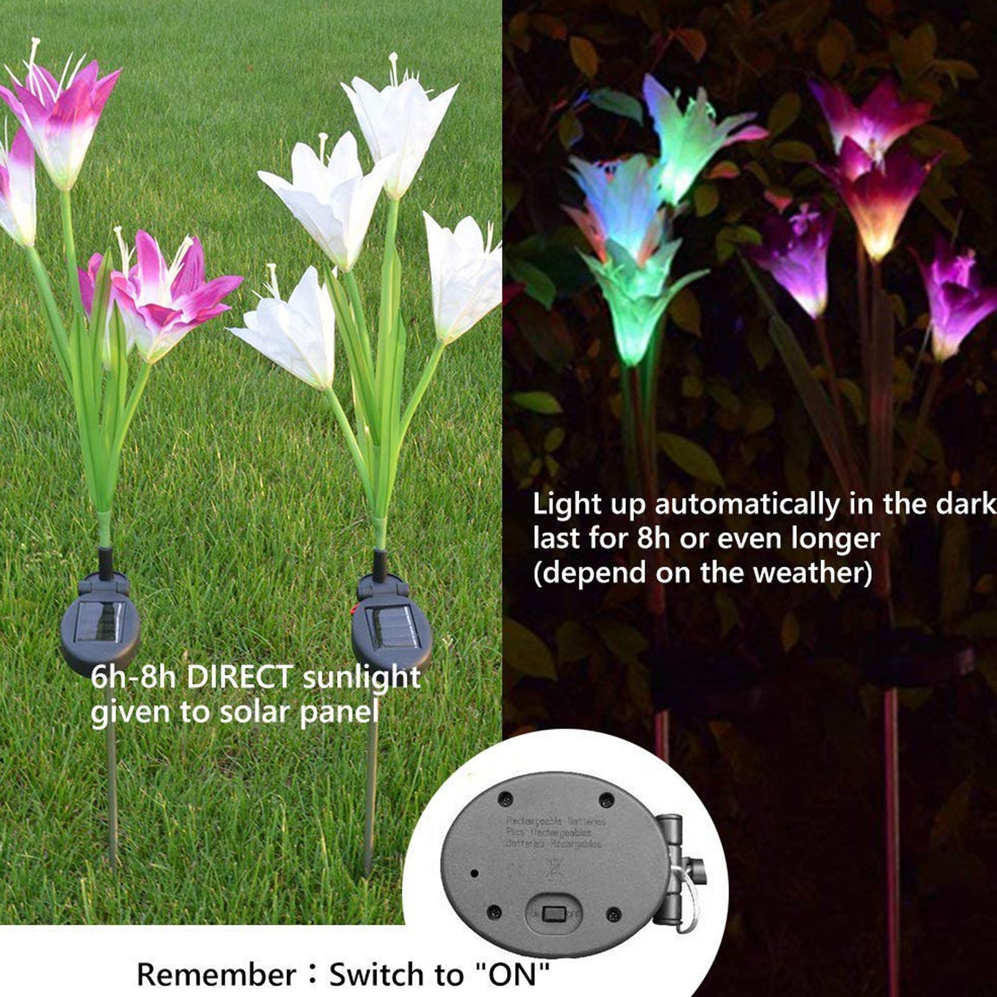 Waterproof Solar Lily Flower Stake Lights - Set of 2 Pcs - Happy Price - Image 7