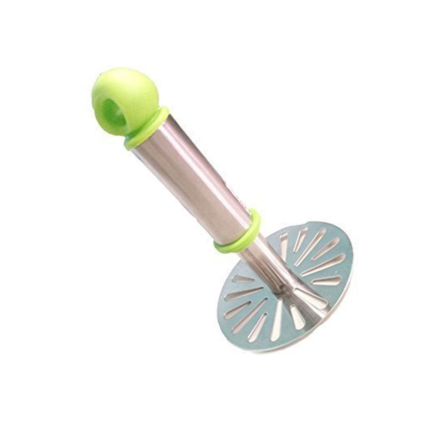 Ganesh Potatopav Bhaji Masher With Plastic Handle Silver  Plastic - Oval Pav Masher Potato 1-piece Smasher Handle Multicolor - Happy Price - Image 2