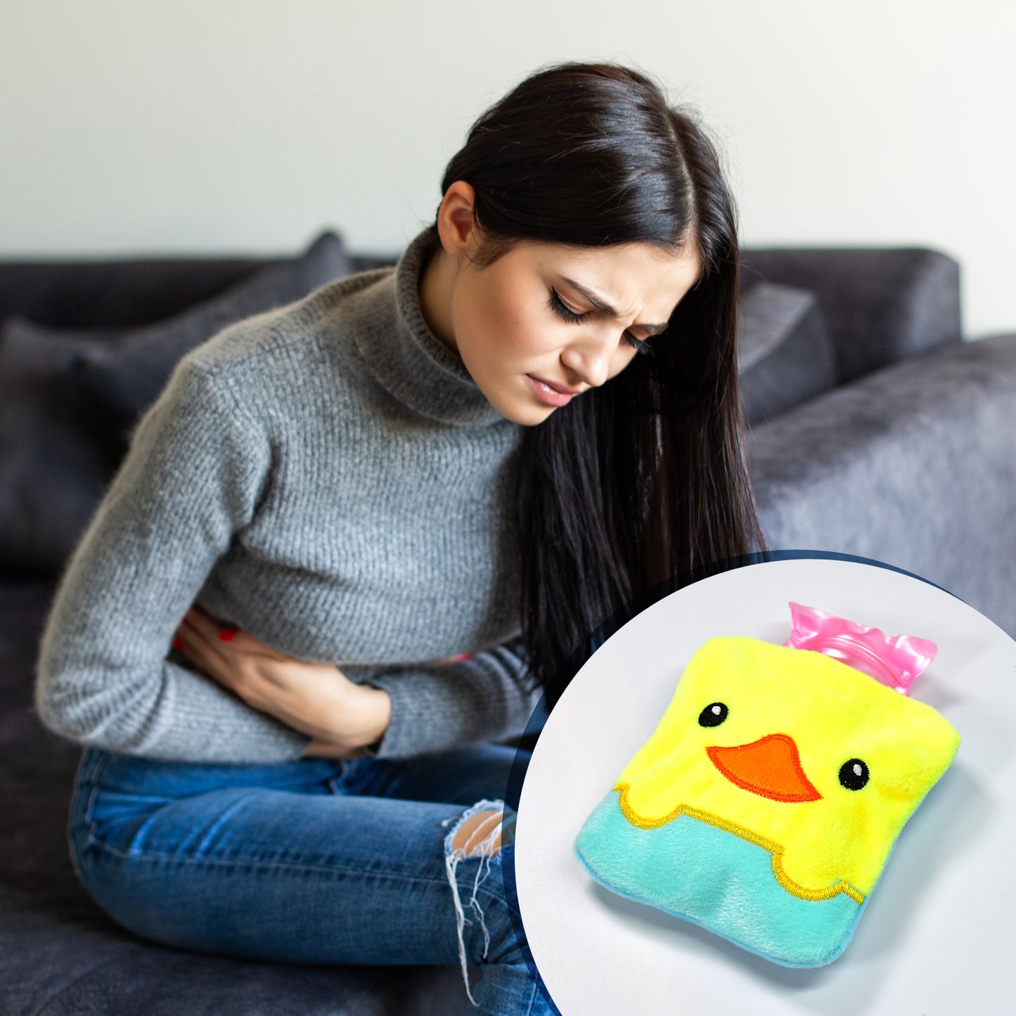 Yellow Duck Design Small Hot Water Bag With Cover For Pain Relief Neck Shoulder Pain And Hand Feet Warmer Menstrual Cramps. - Happy Price - Image 6
