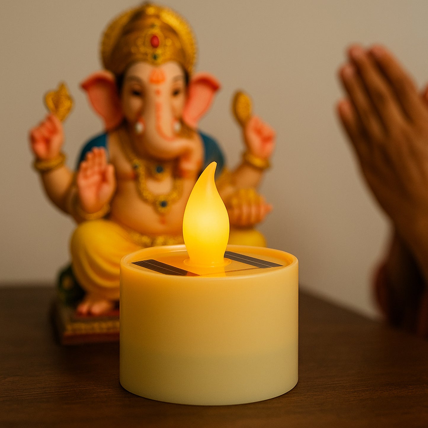 Solar Powered LED Flickering Candle Light (1 Pc) - Safe & Eco-Friendly - Happy Price - Image 6