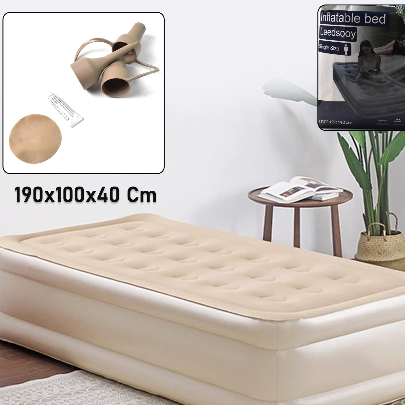 Portable Inflatable Bed Folding Lazy Bed (190x100x40 Cm  1 Pc) - Happy Price - Image 1