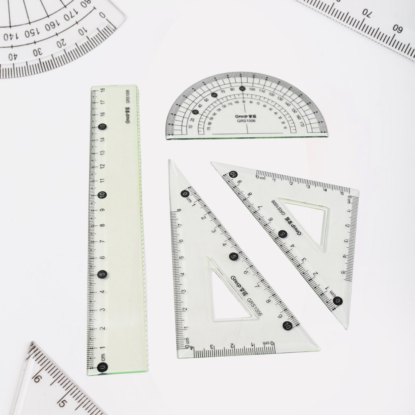4-piece Geometry Set Triangle Ruler Protractor Straight Ruler - Happy Price - Image 4