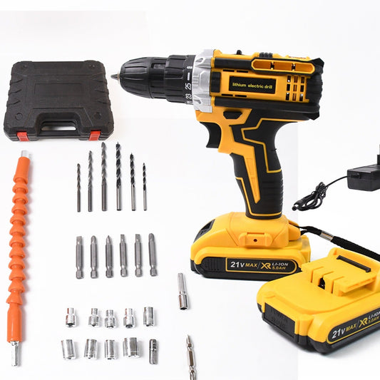 21V Cordless Drill Set with 2 Lithium Batteries & 29 Pcs Accessory Kit - Happy Price - Image 1