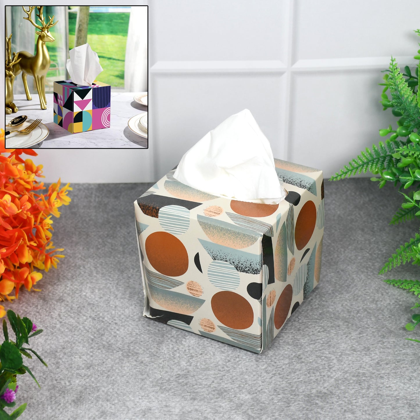 Tissues Cube Box  Stylish And Practical Tissue Holder For Home  Office (50 Pcs Set Approx) - Happy Price - Image 2