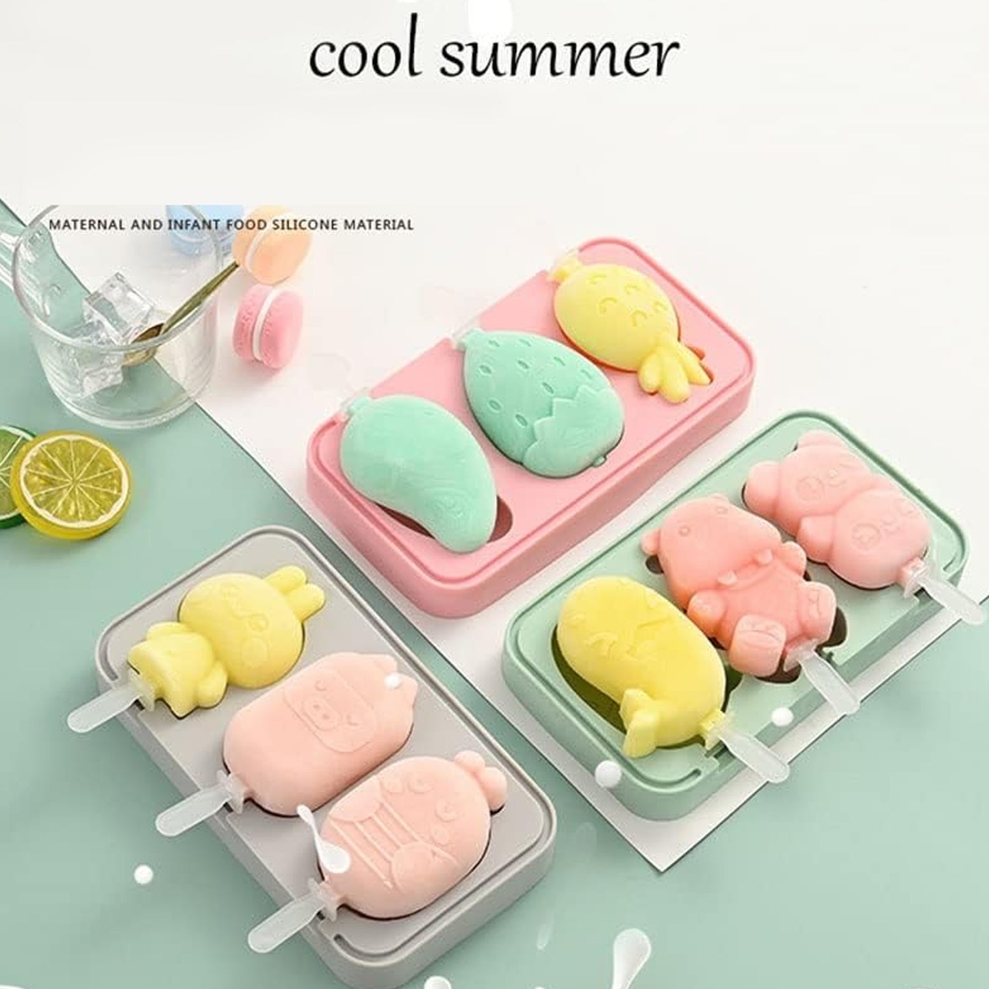 Silicone Popsicle Molds Reusable Ice Cream Molds With Sticks And Lids. A Must-have Popsicle Mold For Summer. - Happy Price - Image 5