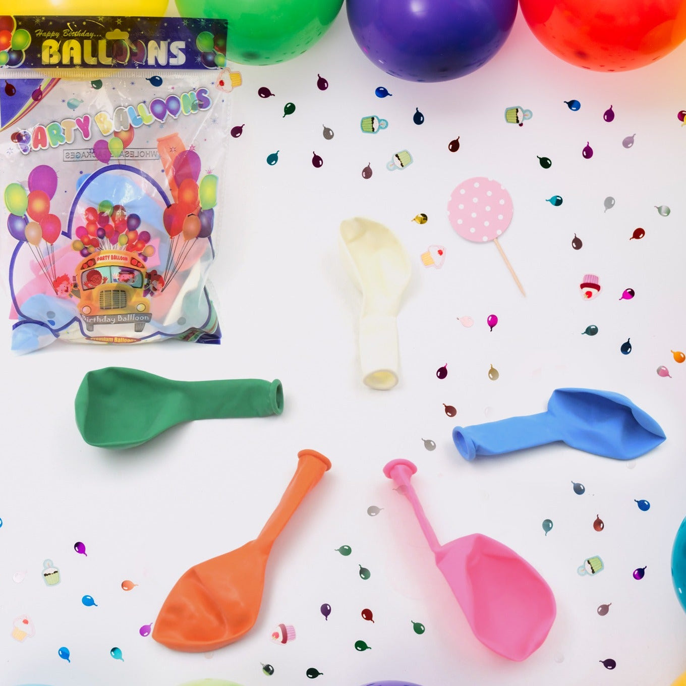 Multicolor Balloons Kinds Of Latex Balloons For Birthdayanniversaryvalentinesweddingengagement Party Decoration Birthday Decoration Items For Kids Multicolor (24 Pcs Set) - Happy Price - Image 1