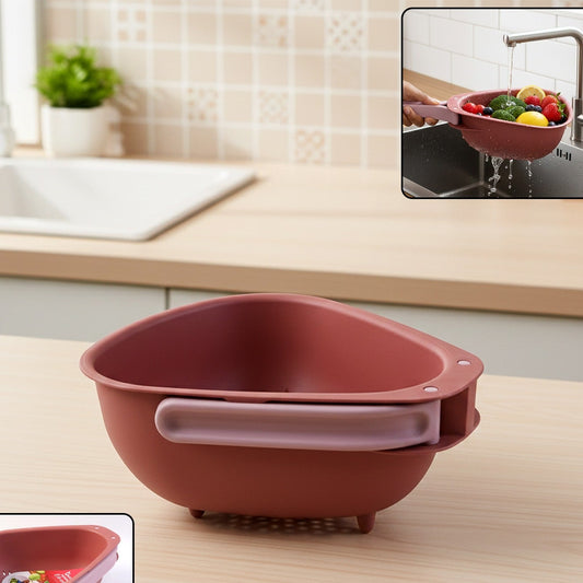 Foldable Kitchen Colander with Handle and Drain Base - 1 Pc - Happy Price - Image 1