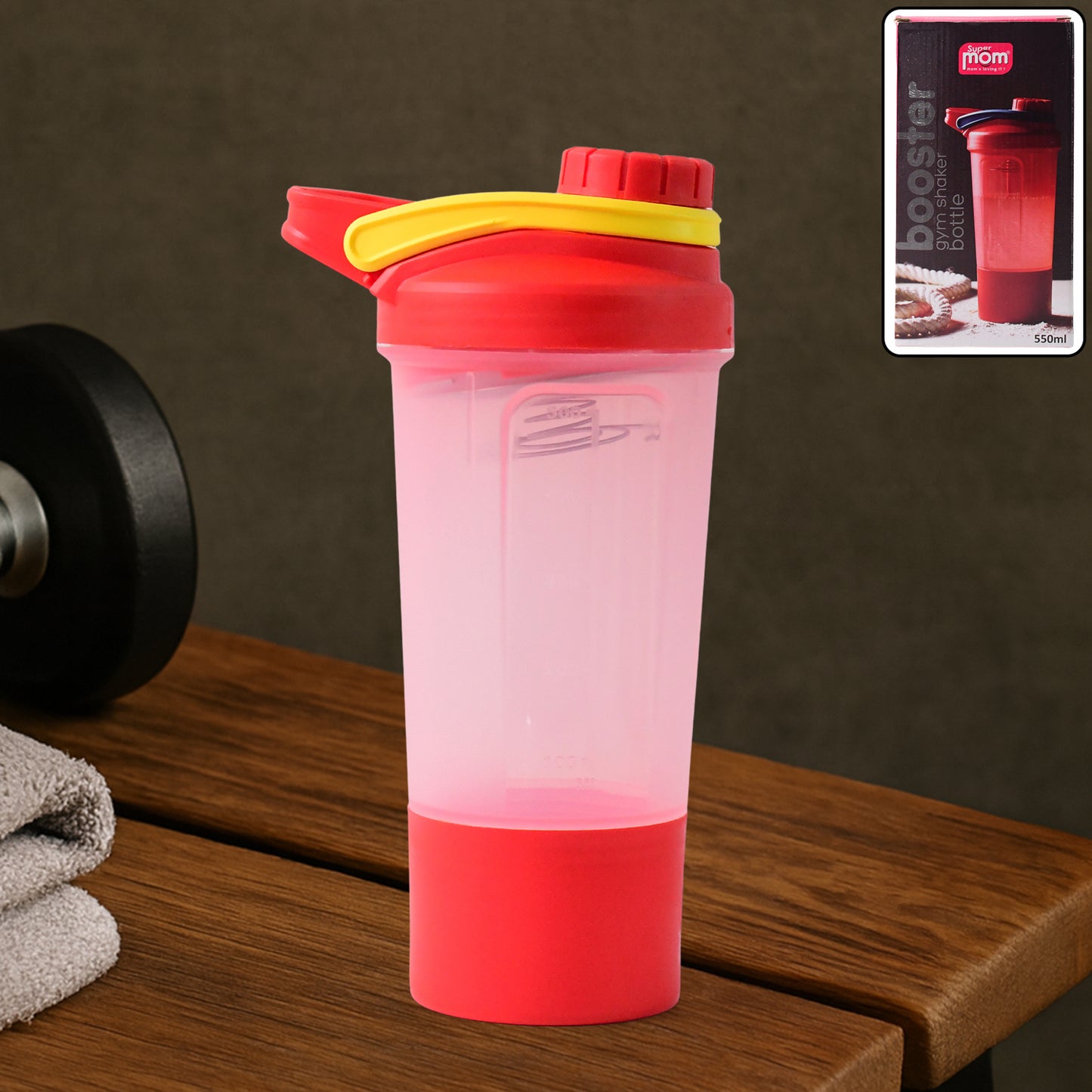 Premium Gym Shaker Bottle with Mixing Ball - 550ml, Leak-Proof for Fitness Drinks - Happy Price - Image 7